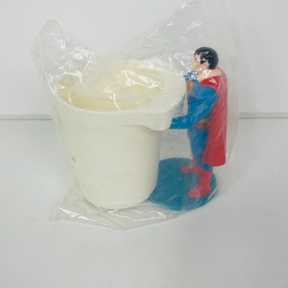DC Comics Superman Toothbrush Holder Blue Red White Vintage Superhero Unopened